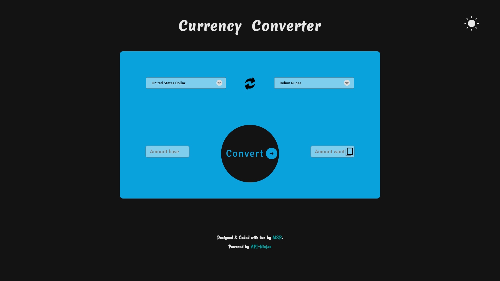 Currency converter website's Image